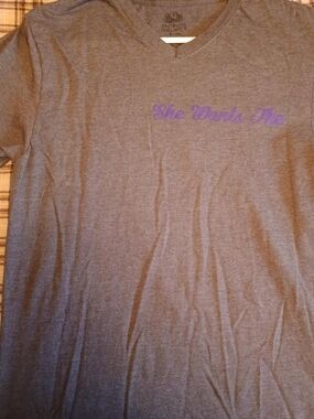 Fruit of the Loom Dark Gray V-Neck Tee with Black Logo